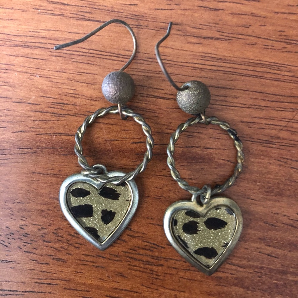 Betsey Johnson leopard print earrings